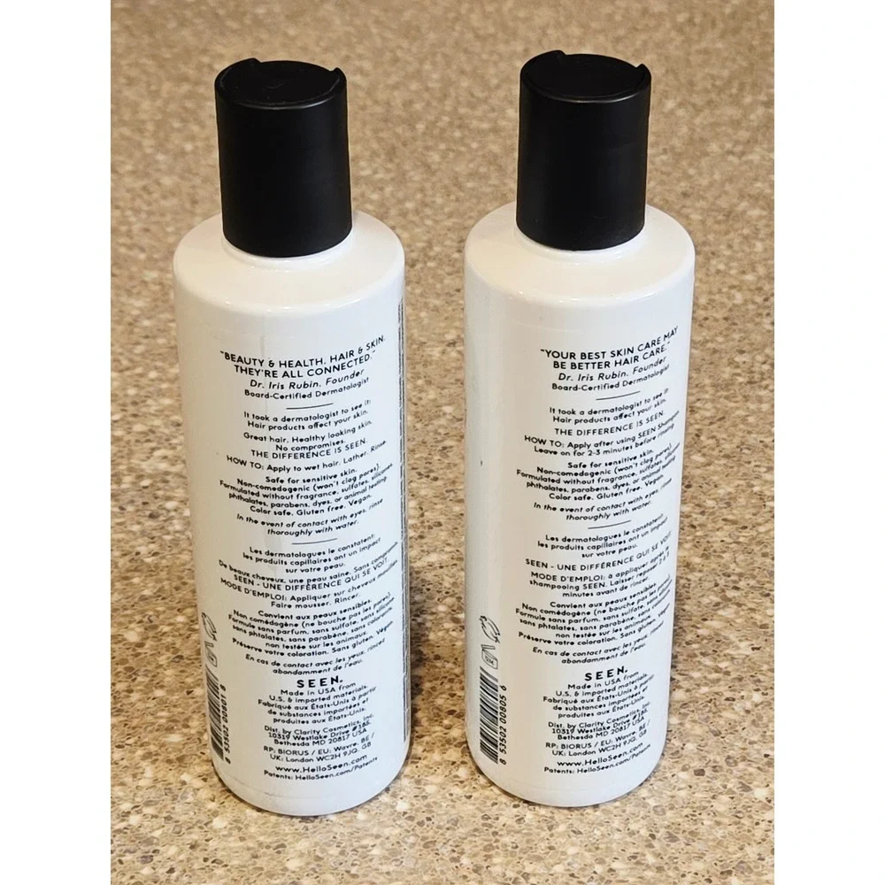 SEEN Fragrance Free Shampoo & Conditioner Set 8.6 fl oz Dermatologist Developed